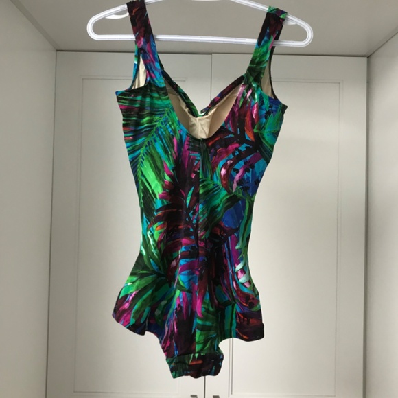 Rose Marie Reid Swimsuit Women’s Small Green Palm One Piece - Picture 2 of 9